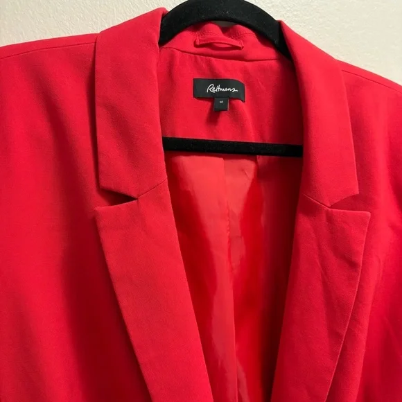 Reitmans Red Blazer Women’s Tailored Career Work Jacket Women’s 14 - Picture 2 of 15